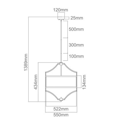 Open Design OR80933 - Lustr na tyči STESSO 4xE27/15W/230V pr. 55 cm mosaz/bílá