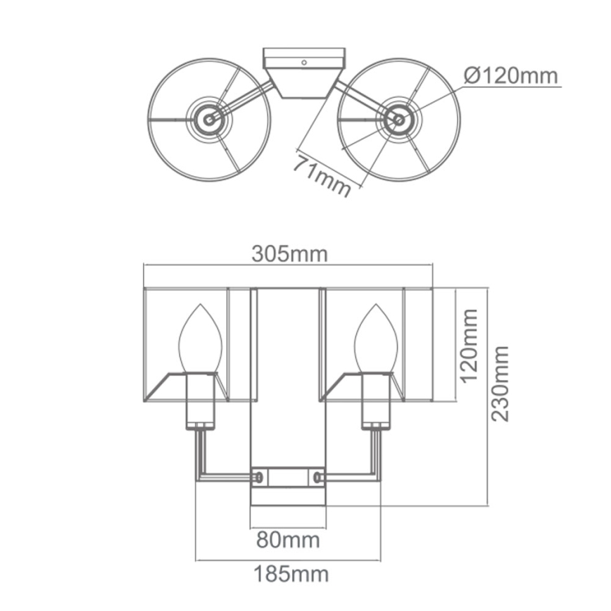 Open Design OR81497 - Nástěnná lampa CASA 2xE14/12W/230V lesklý chrom/krémová