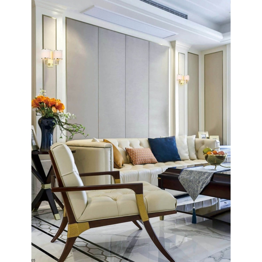 Open Design OR81503 - Nástěnná lampa CASA 2xE14/12W/230V mosaz/krémová