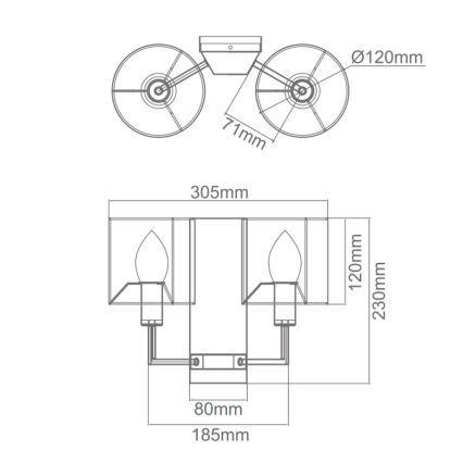 Open Design OR81503 - Nástěnná lampa CASA 2xE14/12W/230V mosaz/krémová