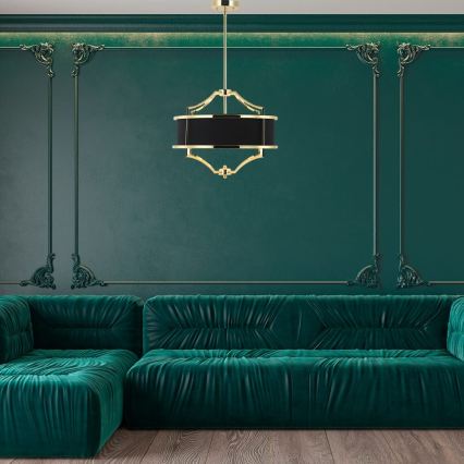 Open Design OR84153 - Lustr na tyči STESSO 4xE27/15W/230V pr. 42 cm zlatá/černá