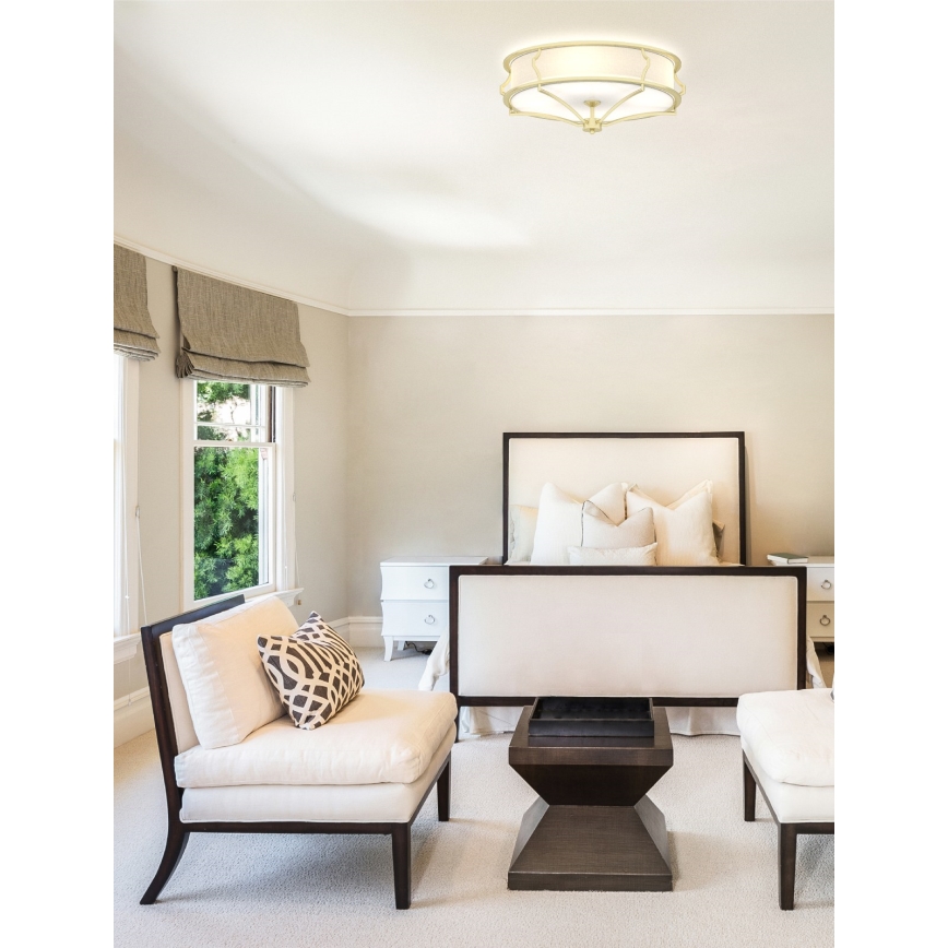 Open Design OR84436 - Stropní svítidlo STESSO 4xE27/12W/230V pr. 65 cm mosaz/bílá