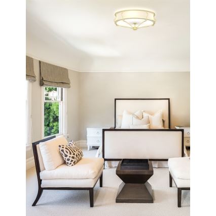 Open Design OR84443 - Stropní svítidlo STESSO 6xE27/12W/230V pr. 85 cm mosaz/bílá