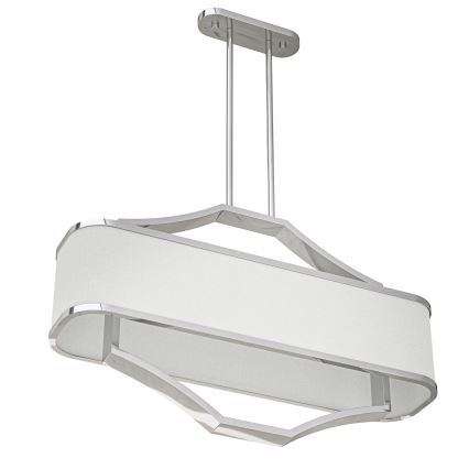 Open Design OR84849 - Lustr na tyči GERDO OVALE 6xE14/12W/230V lesklý chrom/bílá