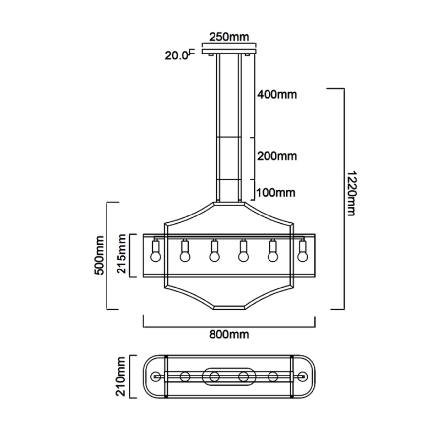 Open Design OR84849 - Lustr na tyči GERDO OVALE 6xE14/12W/230V lesklý chrom/bílá