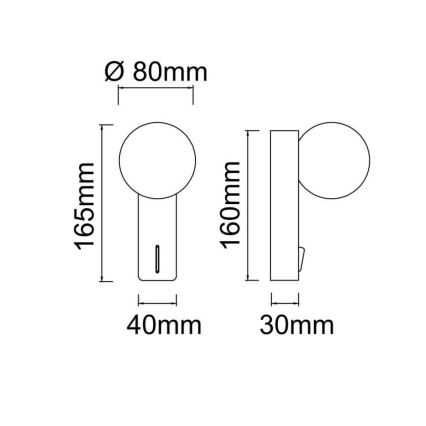Open Design OR85532 - Koupelnové nástěnné svítidlo BOLETTA 1xG9/8W/230V IP44 mosaz