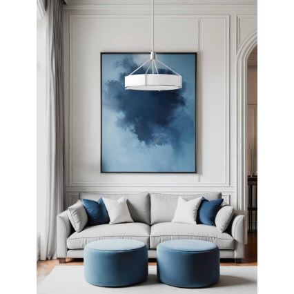 Open Design OR85624 - Lustr na tyči DORETTO 4xE27/15W/230V pr. 50 cm matný chrom/bílá