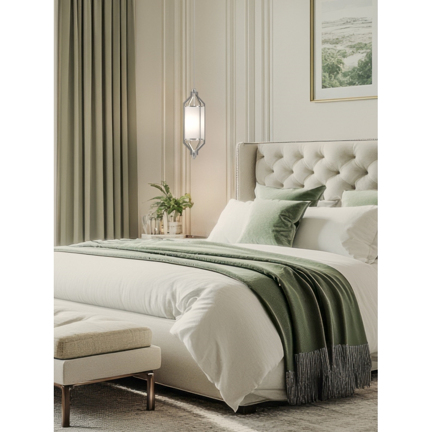 Open Design OR85853 - Lustr na tyči ZUNDO 1xE27/15W/230V matný chrom/bílá