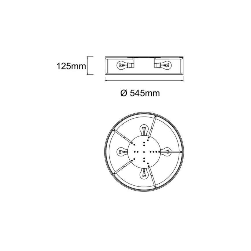 Open Design OR86010 - Stropní svítidlo ZALINDRO 4xE27/15W/230V pr. 54,5 cm bílá/lesklý chrom