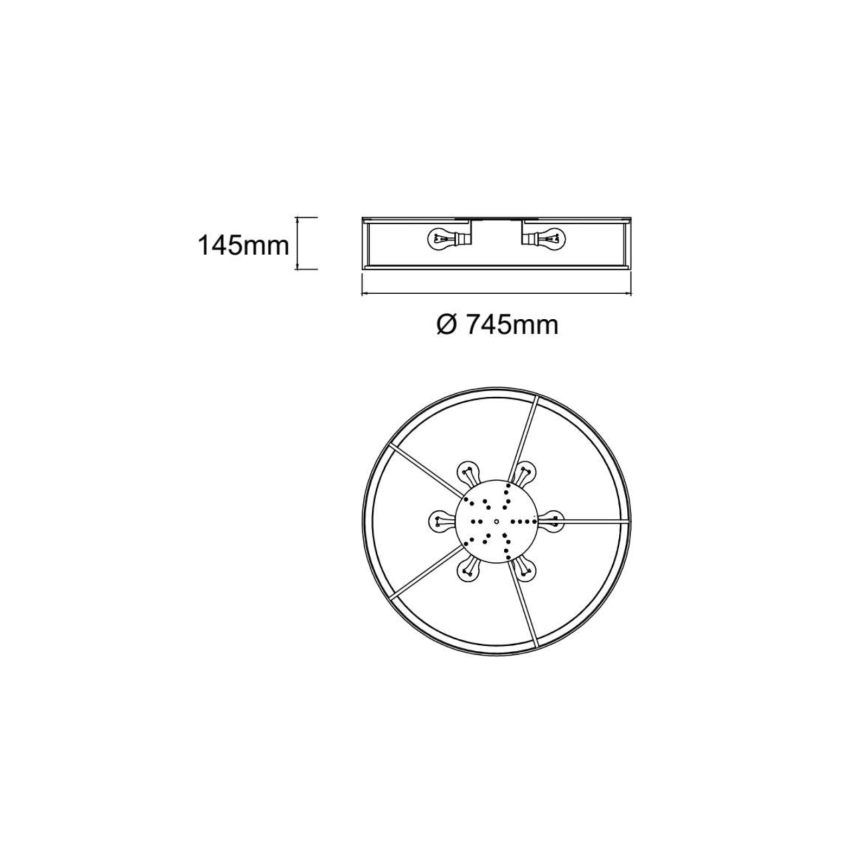 Open Design OR86065 - Stropní svítidlo ZALINDRO 6xE27/15W/230V pr. 74,5 cm bílá/lesklý chrom