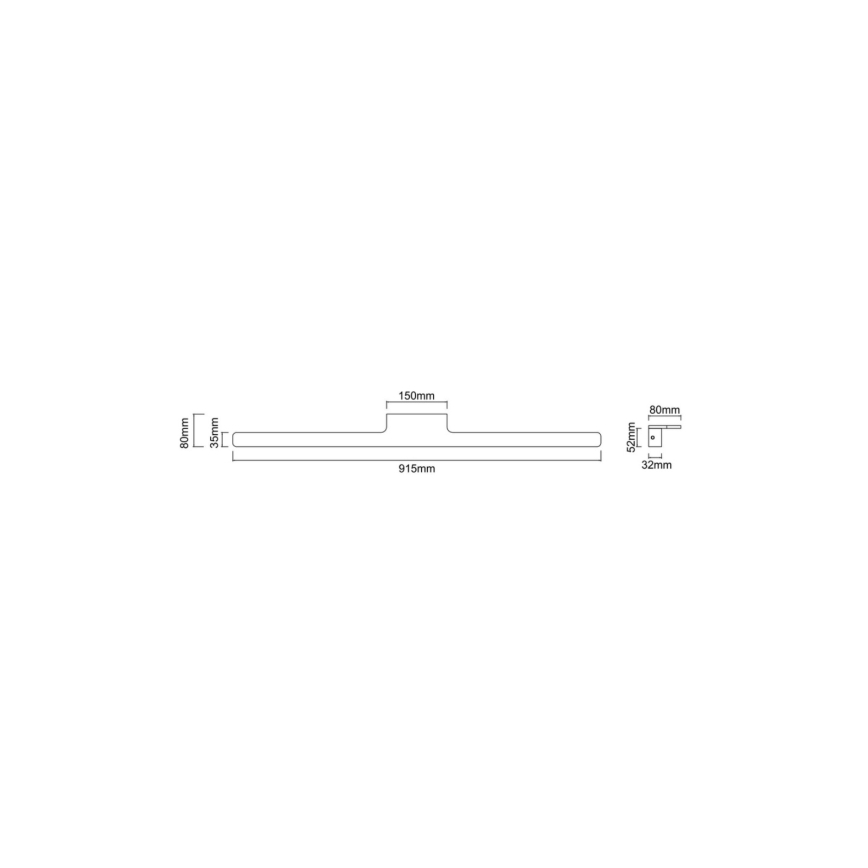 Open Design OR86140 - LED Koupelnové osvětlení zrcadla LUCE LED/12W/230V 3000/4500/6500K 91,5 cm IP44 mosaz