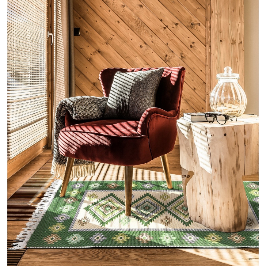 Orientální koberec KILIM 80x150 cm zelená