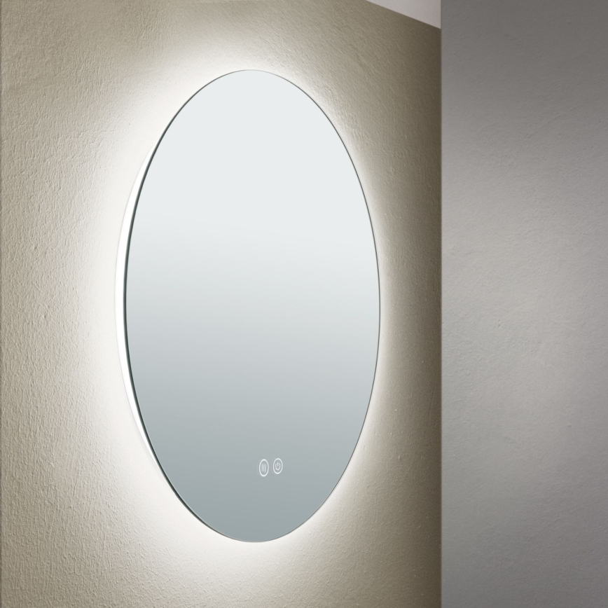 LED Koupelnové vyhřívané nástěnné zrcadlo s podsvícením FOCUS LED/18W/230V 3000/4200/6000K pr. 45 cm IP44