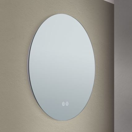 LED Koupelnové vyhřívané nástěnné zrcadlo s podsvícením FOCUS LED/18W/230V 3000/4200/6000K pr. 45 cm IP44