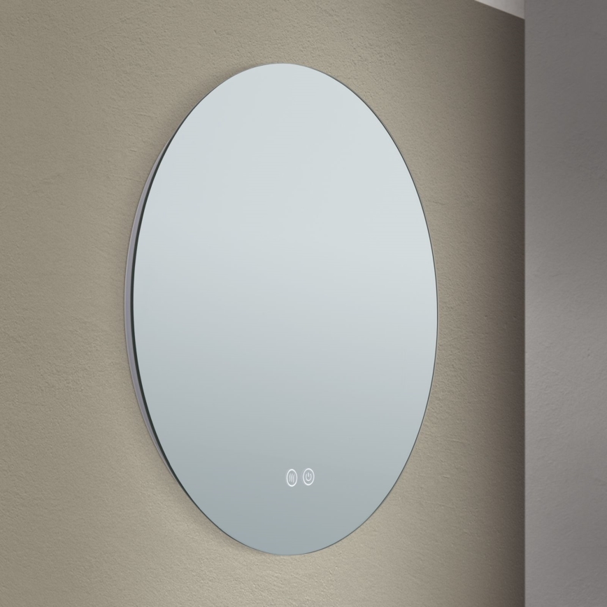 LED Koupelnové vyhřívané nástěnné zrcadlo s podsvícením FOCUS LED/18W/230V 3000/4200/6000K pr. 45 cm IP44