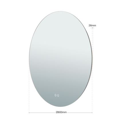 LED Koupelnové vyhřívané nástěnné zrcadlo s podsvícením FOCUS LED/25W/230V 3000/4200/6000K pr. 60 cm IP44