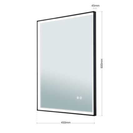 LED Koupelnové vyhřívané nástěnné zrcadlo s podsvícením FRAME LED/48W/230V 3000/4000/6000K 60x45 cm IP44