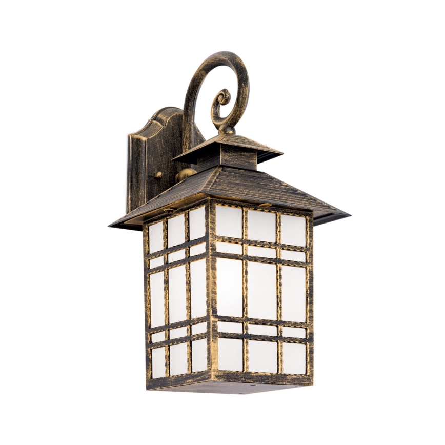 Venkovní nástěnná lampa KIKO 1xE27/11W/230V IP44 bronz/patina
