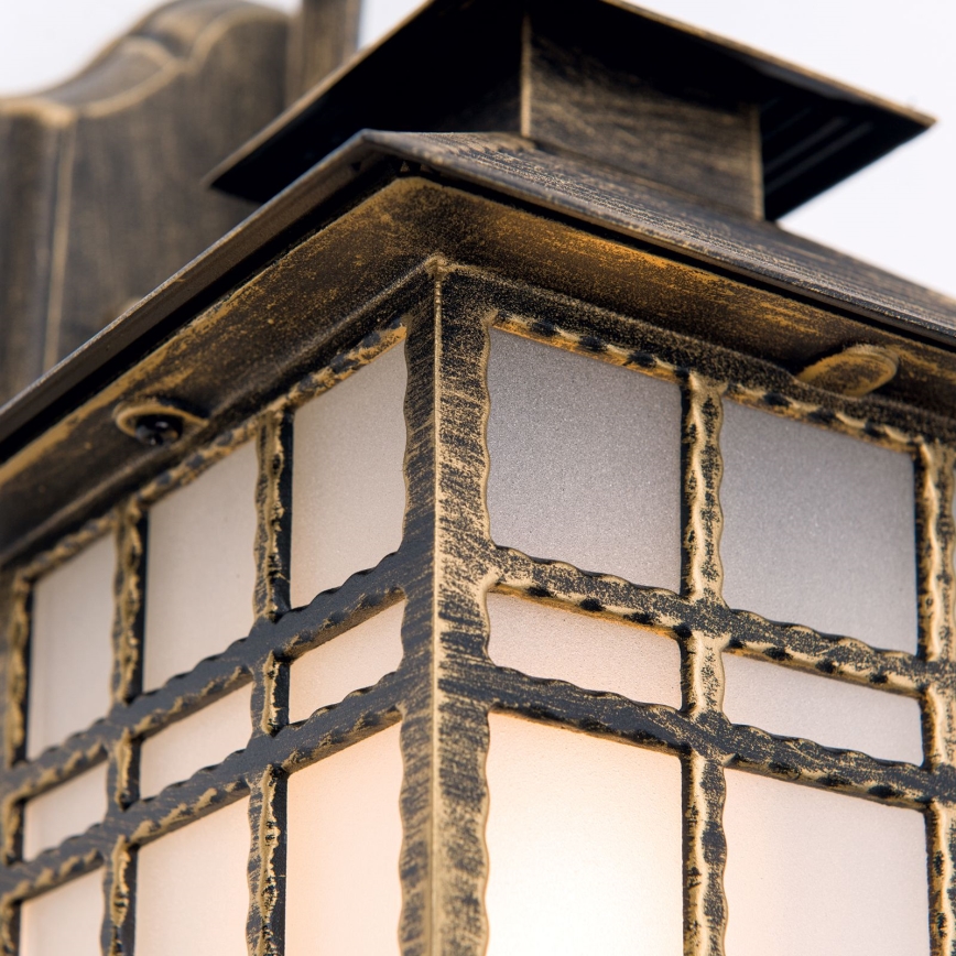 Venkovní nástěnná lampa KIKO 1xE27/11W/230V IP44 bronz/patina