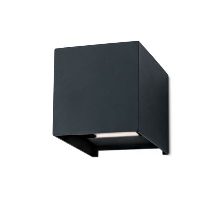 LED Venkovní nástěnné svítidlo CUBE 2xLED/3W/230V IP54 antracit
