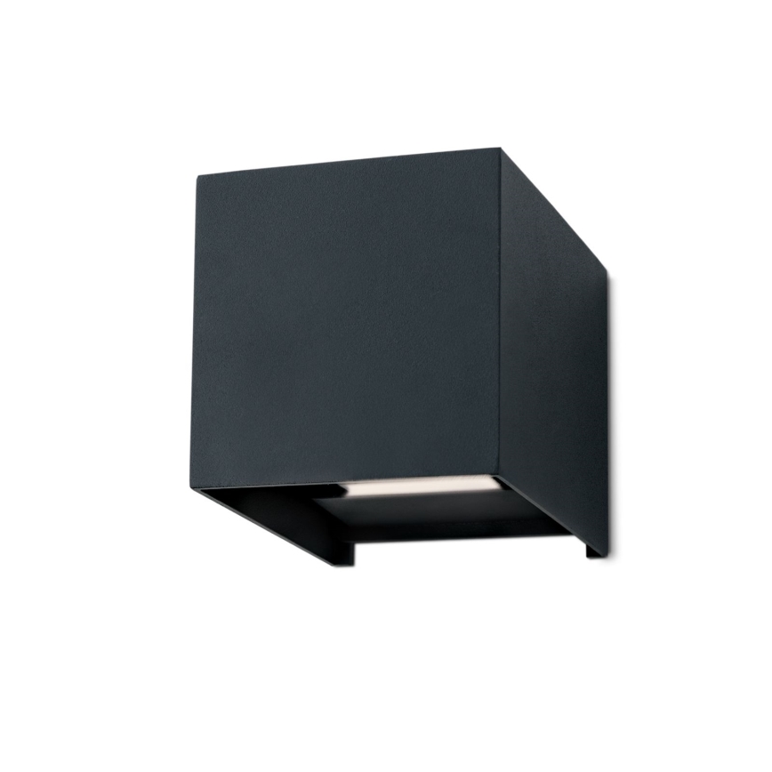 LED Venkovní nástěnné svítidlo CUBE 2xLED/3W/230V IP54 antracit