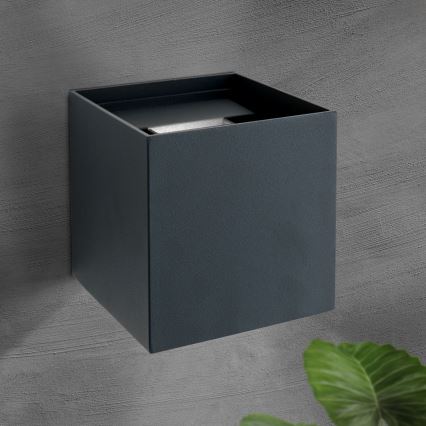 LED Venkovní nástěnné svítidlo CUBE 2xLED/3W/230V IP54 antracit