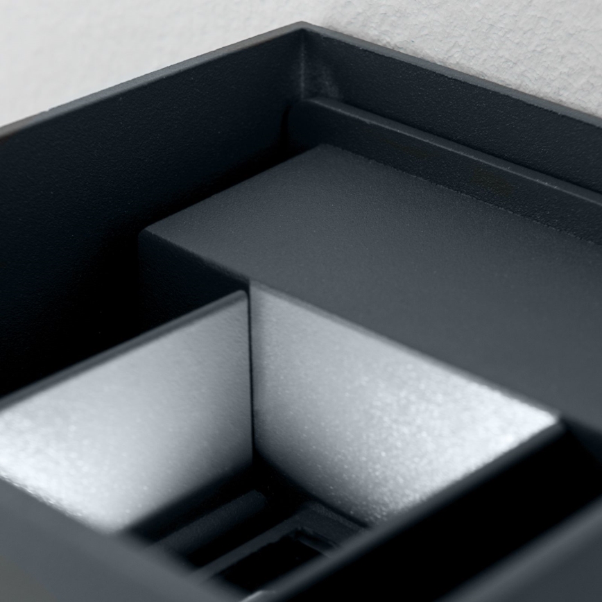 LED Venkovní nástěnné svítidlo CUBE 2xLED/3W/230V IP54 antracit
