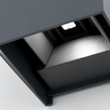 LED Venkovní nástěnné svítidlo CUBE 2xLED/3W/230V IP54 antracit