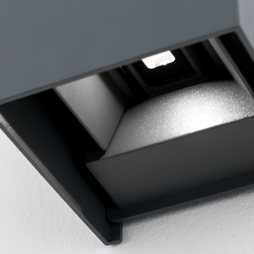 LED Venkovní nástěnné svítidlo CUBE 2xLED/3W/230V IP54 antracit