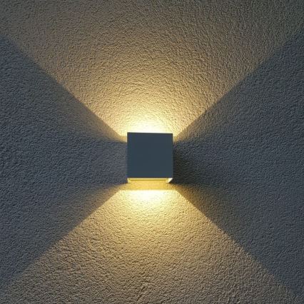 LED Venkovní nástěnné svítidlo CUBE 2xLED/3W/230V IP54 bílá