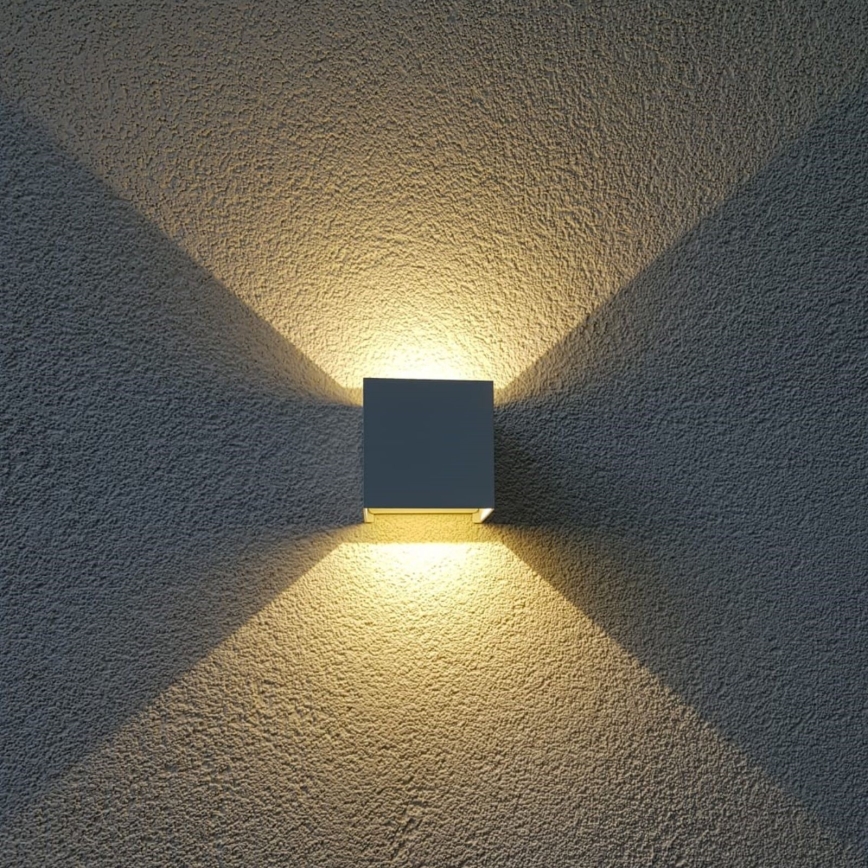 LED Venkovní nástěnné svítidlo CUBE 2xLED/3W/230V IP54 bílá