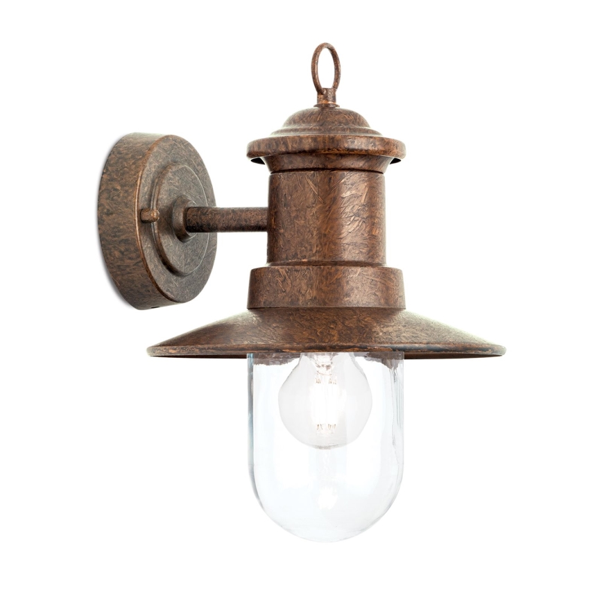 Venkovní nástěnná lampa LEONIE 1xE27/60W/230V IP44 bronz