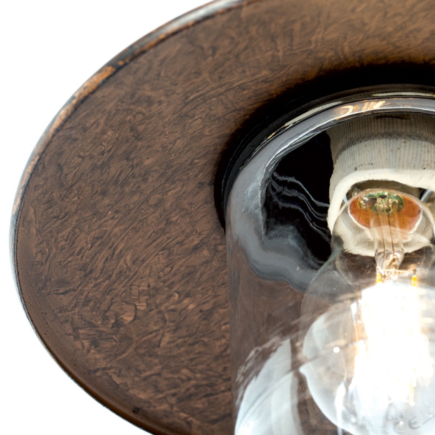 Venkovní nástěnná lampa LEONIE 1xE27/60W/230V IP44 bronz