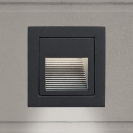 LED Vestavné svítidlo LORO LED/2W/230V IP65 antracit