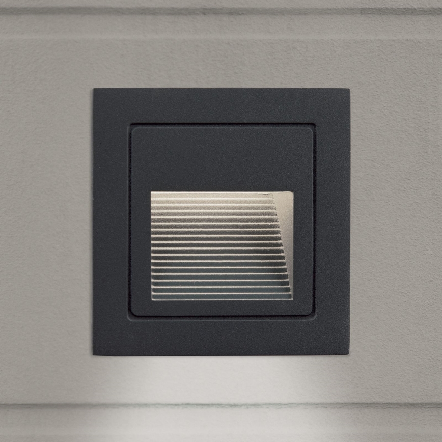 LED Vestavné svítidlo LORO LED/2W/230V IP65 antracit