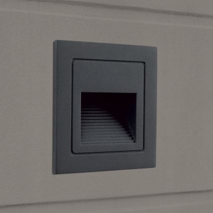 LED Vestavné svítidlo LORO LED/2W/230V IP65 antracit