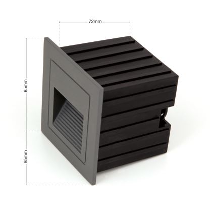 LED Vestavné svítidlo LORO LED/2W/230V IP65 antracit