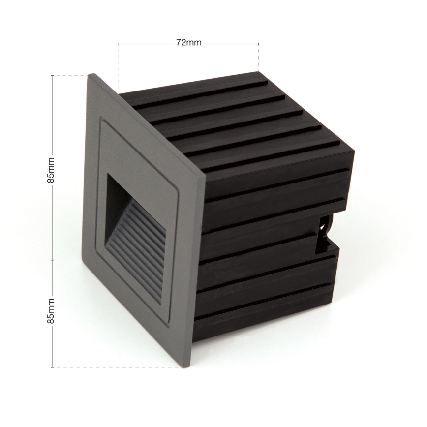 LED Vestavné svítidlo LORO LED/2W/230V IP65 antracit