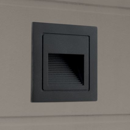 LED Vestavné svítidlo LORO LED/2W/230V IP65 černá