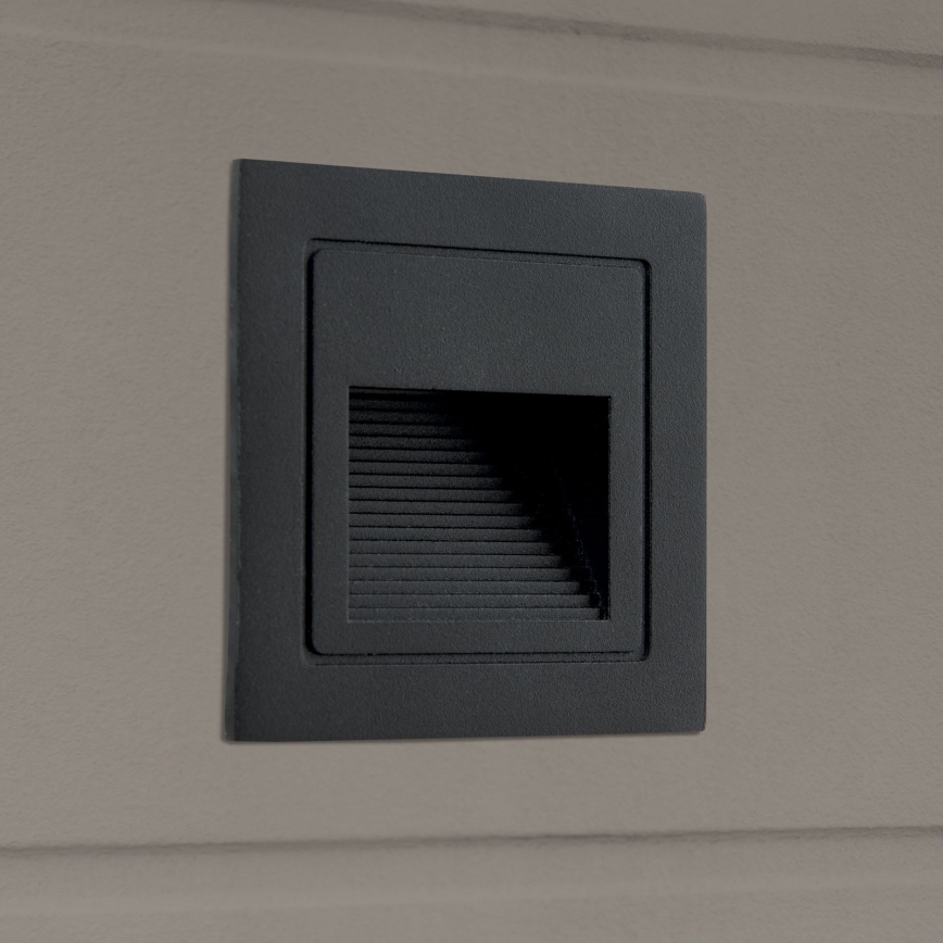 LED Vestavné svítidlo LORO LED/2W/230V IP65 černá