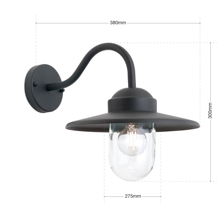 Venkovní nástěnná lampa EDWARD 1xE27/60W/230V IP44 černá