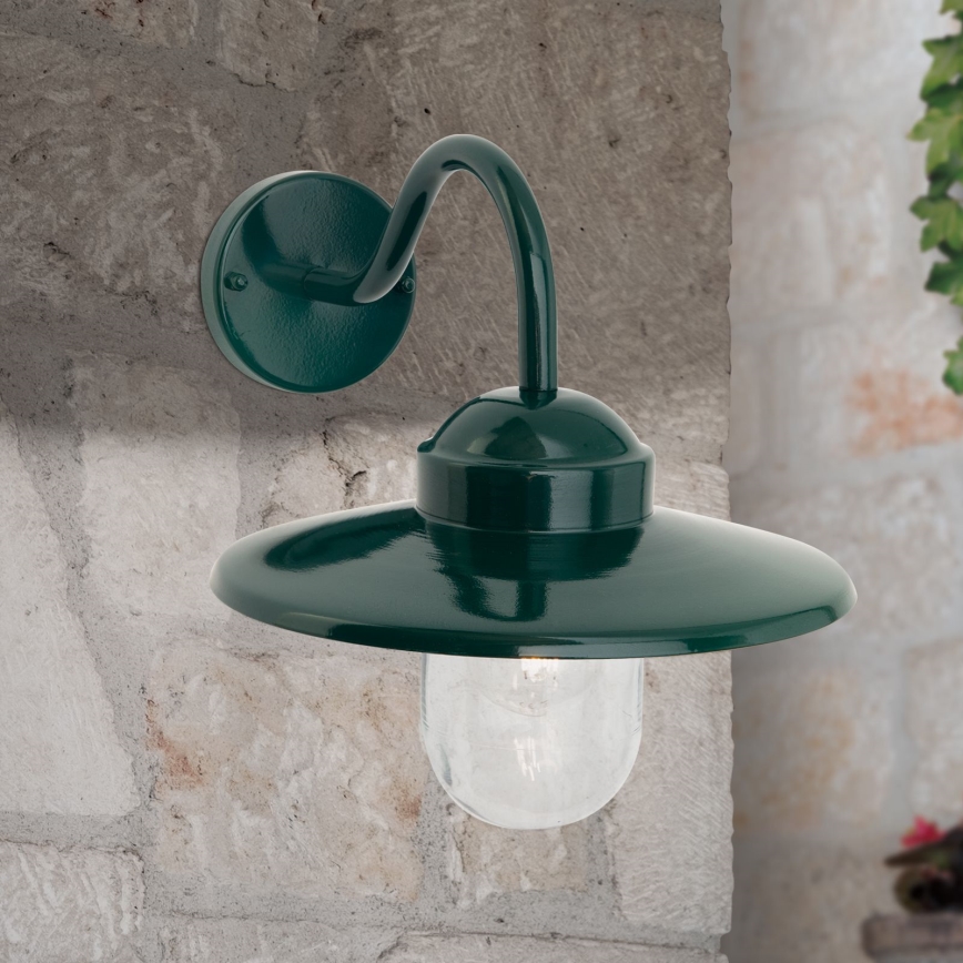 Venkovní nástěnná lampa EDWARD 1xE27/60W/230V IP44 zelená