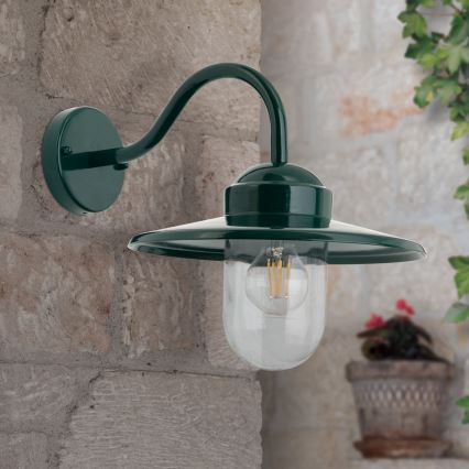 Venkovní nástěnná lampa EDWARD 1xE27/60W/230V IP44 zelená
