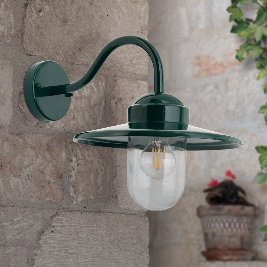 Venkovní nástěnná lampa EDWARD 1xE27/60W/230V IP44 zelená