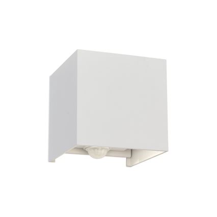 LED Venkovní nástěnné svítidlo se senzorem pohybu a soumraku CUBE-S LED/13W/230V IP54 bílá