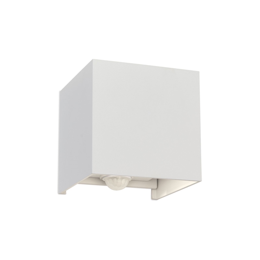 LED Venkovní nástěnné svítidlo se senzorem pohybu a soumraku CUBE-S LED/13W/230V IP54 bílá