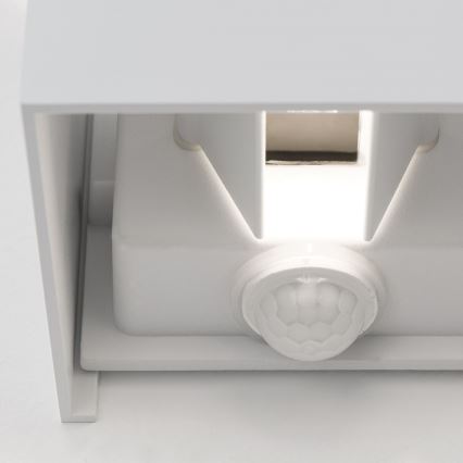 LED Venkovní nástěnné svítidlo se senzorem pohybu a soumraku CUBE-S LED/13W/230V IP54 bílá