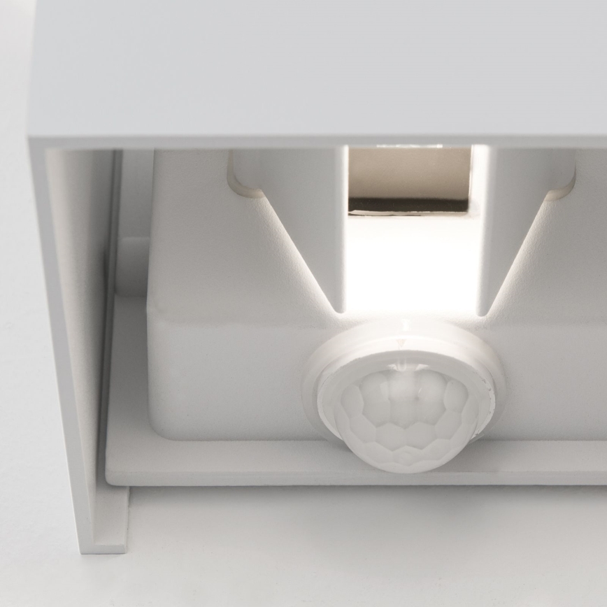 LED Venkovní nástěnné svítidlo se senzorem pohybu a soumraku CUBE-S LED/13W/230V IP54 bílá