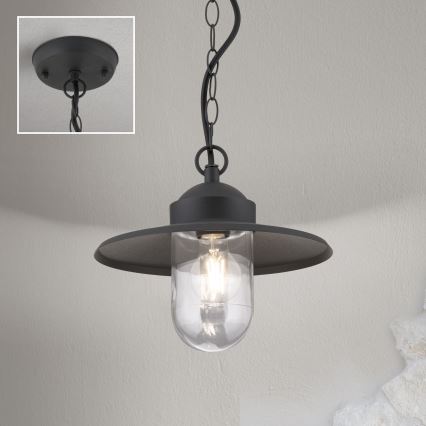 Venkovní závěsné svítidlo EDWARD 1xE27/60W/230V IP44 černá