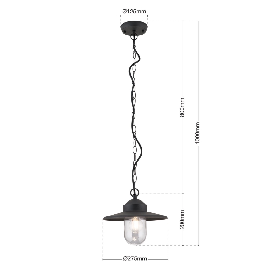 Venkovní závěsné svítidlo EDWARD 1xE27/60W/230V IP44 černá